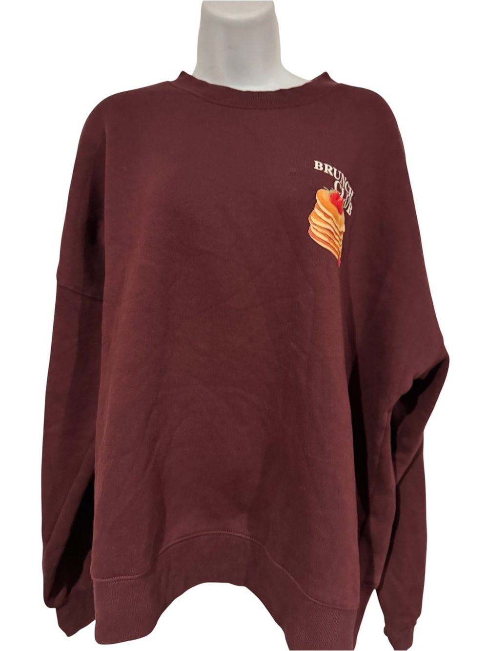 wild fable Maroon Brunch Graphic Crewneck Sweatshirt